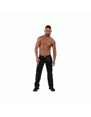 Mister B Leather Jogging Pants White Stripes