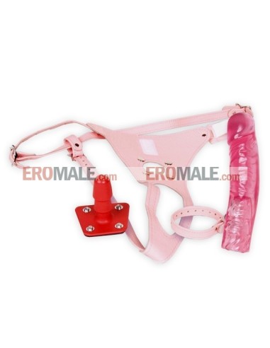 Janine's Pink Leather Ultra Harness