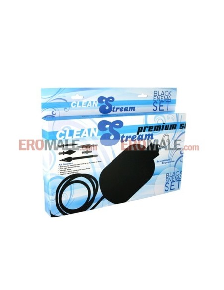 CleanStream - Premium Silicone Enema Set - Black