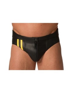 Leather Frat Jock Yellow