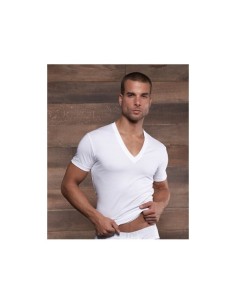 Deep V Neck Tee - White