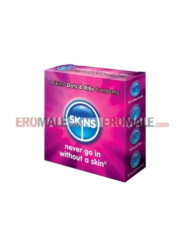 SKINS 4 Dots and Ribs Condom