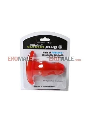 Double Tunnel Plug Medium - Red