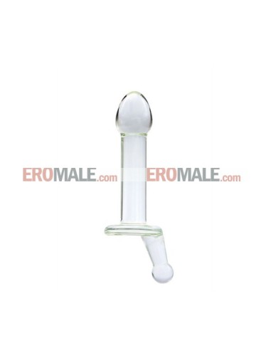 Clear Glass Penis Dong w/ Wide Neck for Viewing, 15.24 cm 6"