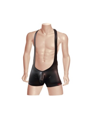 Wet Look Wrestling Singlet Small, Black 28/30