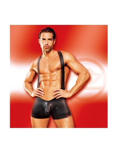 Wet Look Wrestling Singlet Small, Black 28/30
