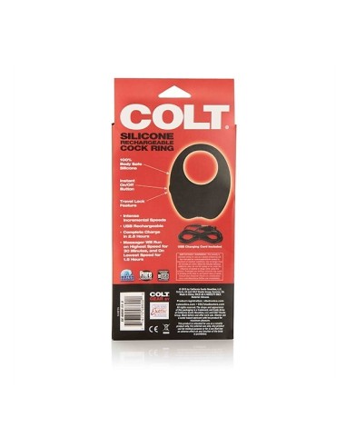 Colt Silicone Rechargeable Cock Ring - Black