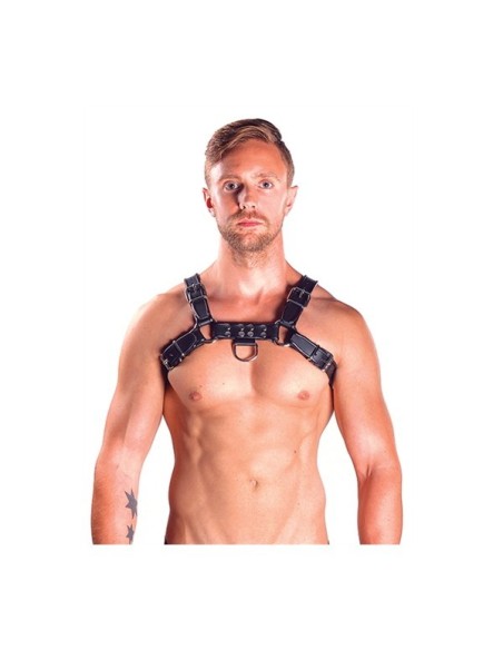 Mister B Leather Chest Harness Grey