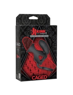 Caged Vibrating Silicone Cock Cage With Ball Strap - Black