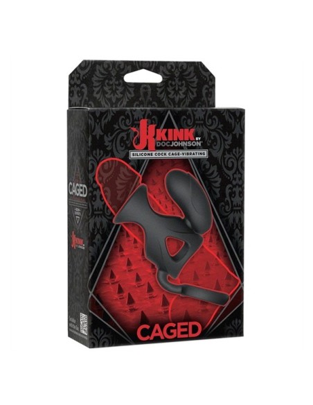 Caged Vibrating Silicone Cock Cage With Ball Strap - Black