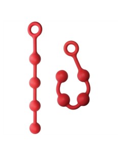Smooth Solid Silicone Anal Balls 33 cm. (13 inch) - Red 2