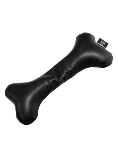 FETCH Leather Puppy Bone Black