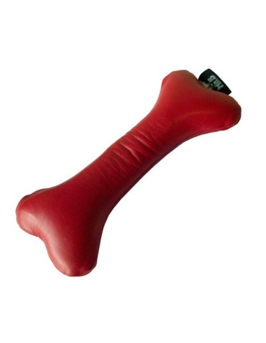 FETCH Leather Puppy Bone Red