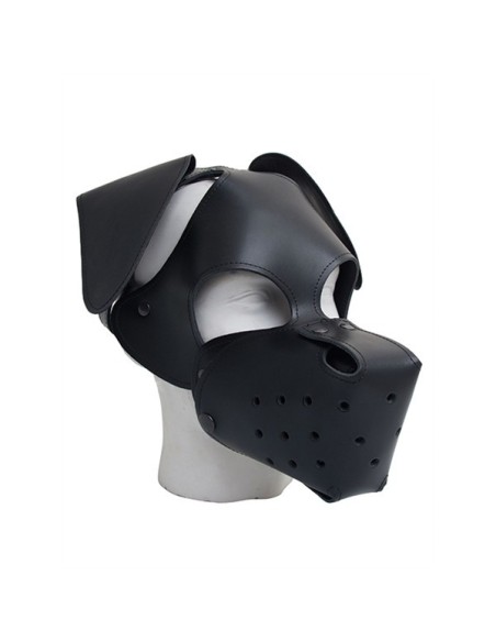 Leather Floppy Dog Hood Black Black