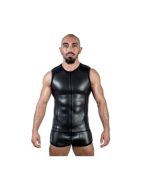 Neoprene Sleeveless T Zip Black