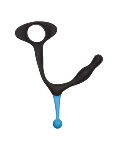 OptiMALE Duo Silicone C-Ring / P-Massager - Black