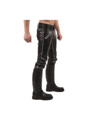 Mister B Leather FXXXer Jeans Black-White