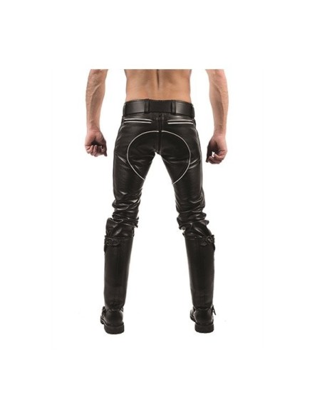 Mister B Leather FXXXer Jeans Black-White