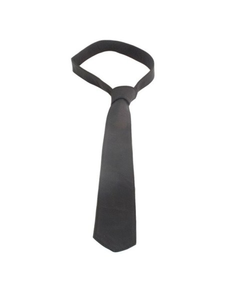 Leather Tie Stitched Black