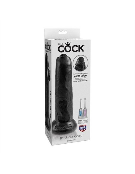 King Cock Uncut Cock 22.85 cm. (9.00 inch) - Black